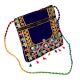 Jaipuri Handmade Velvet Embroidered Sling Bag - Royal Blue Ethnic Crossbody Bag with Mirror Work & Tassels